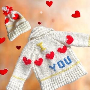 💎Handcrafted Wool Sweater and Hat Set